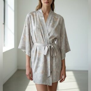 Victoria's Secret Gray Floral Robe